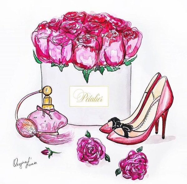 Открытка в стиле Шанель с днем рождения