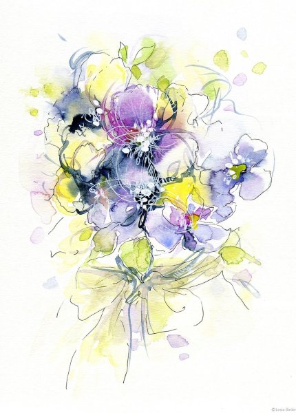 Цветы в акварельном стиле