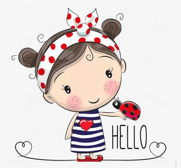 Девочка с бантиками рисунок