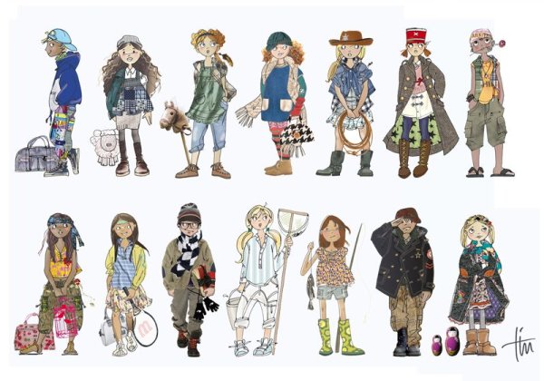 Дети модная иллюстрация