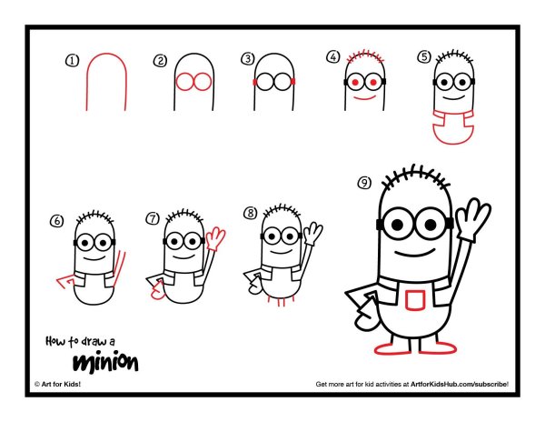 Поэтапное рисование миньона