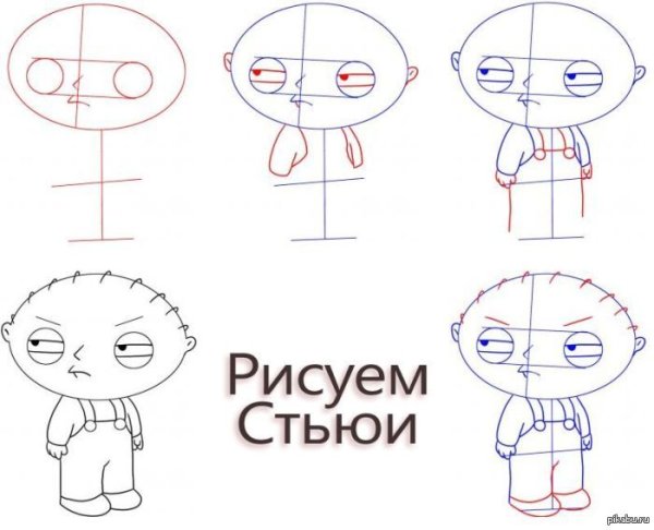 Прикольные пошаговые рисунки