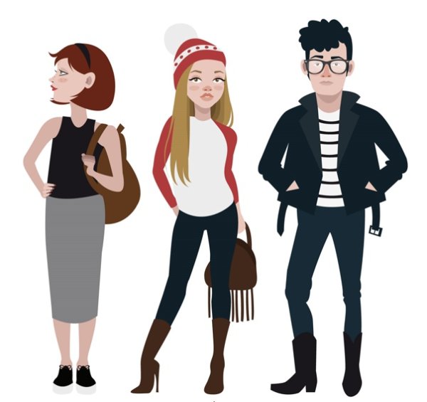 Мультяшные модные девушки