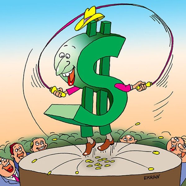 Доллар падает карикатура