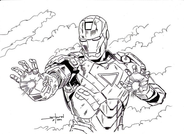 Легкие рисунки железного человека