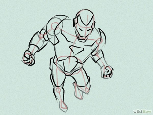 Костюм железного человека карандашом