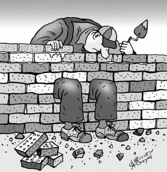 Кирпич карикатура