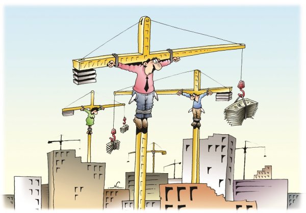 Строитель карикатура