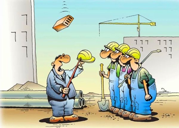 Строитель карикатура