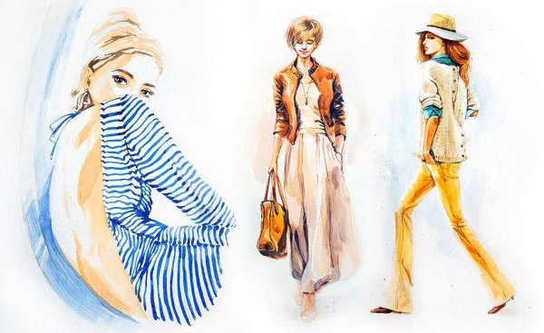 Модная цветовая гамма в одежде рисуем