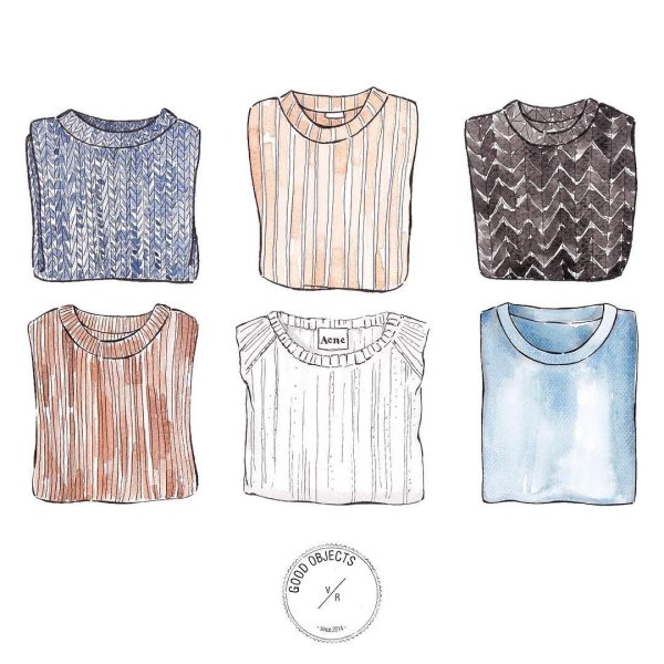 Нарисованный свитер акварелью