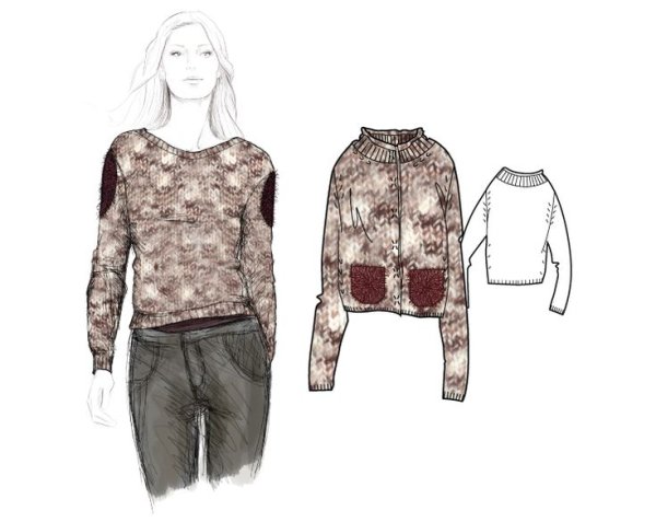 Фэшн иллюстрация свитер