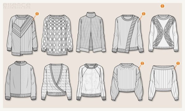 Эскизы трикотажных изделий