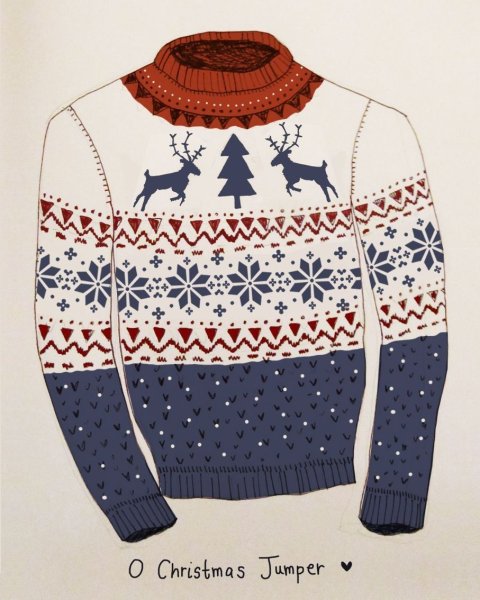 Свитер с принтом девушки