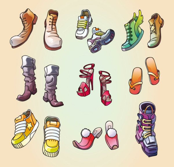 Детские ботинки вектор