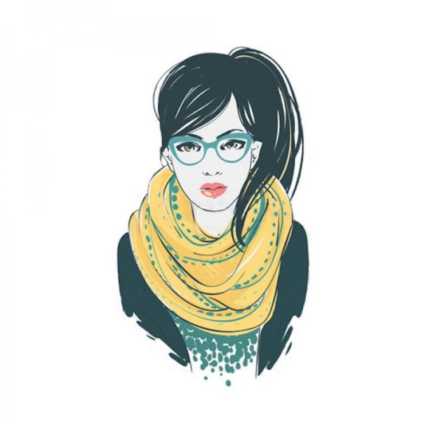 Девушка в шарфе рисунок