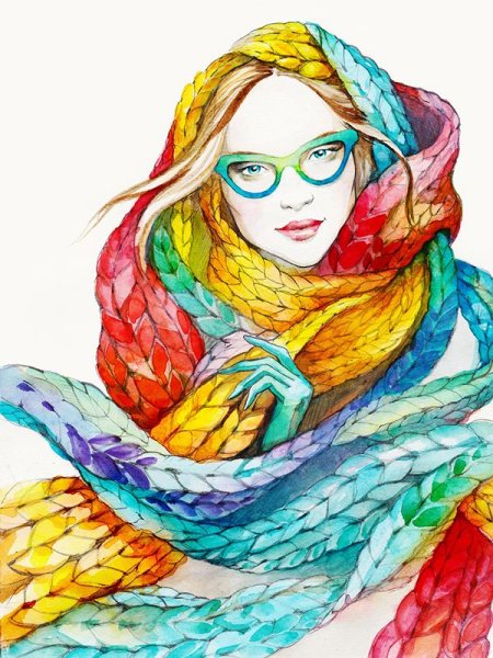 Девушка в очках и шарфе