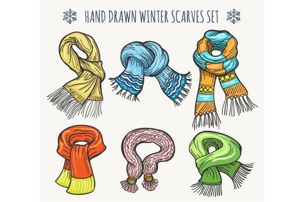 Векторный зимний шарф