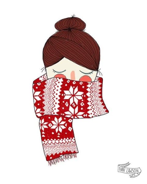 Мультяшная девочка в вязаной шапке