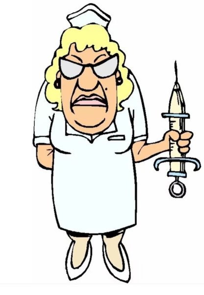 Смешной доктор со шприцом