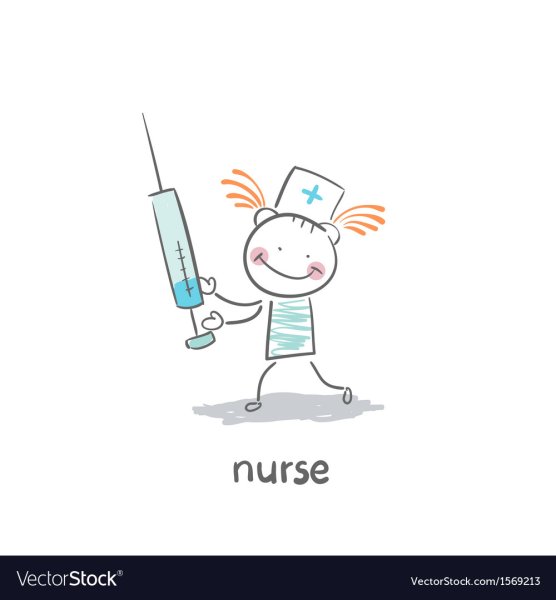 Медсестра со шприцем рисунок