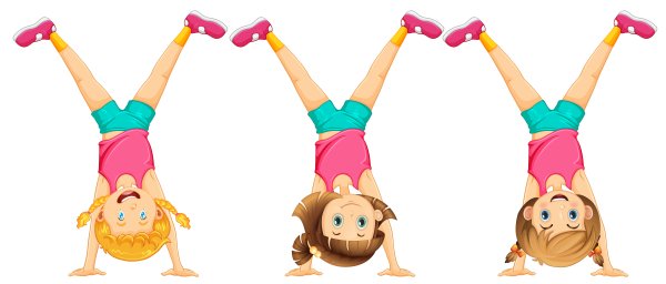 Мультяшная девочка вниз головой