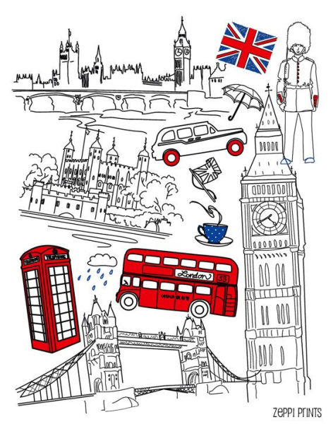 Достопримечательности Англии Биг Бен рисунок