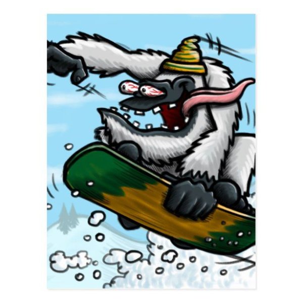 Сноубордист веселый