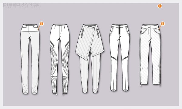 Брюки с защипами рисунок