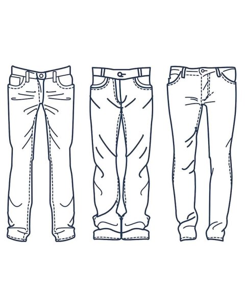 Джинсы зарисовка