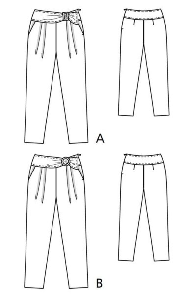 Брюки со складками спереди выкройка