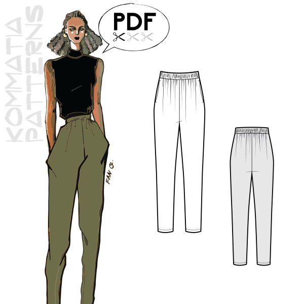 Брюки карго выкройка женские с высокой талией