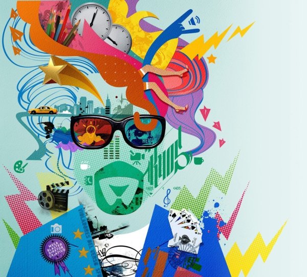 Девушки с сумкой в стиле арт