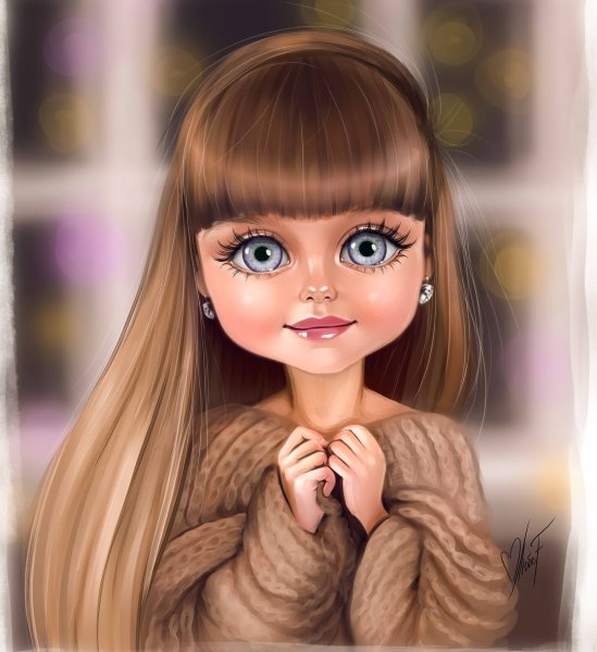 Кукла с большими нарисованными глазами