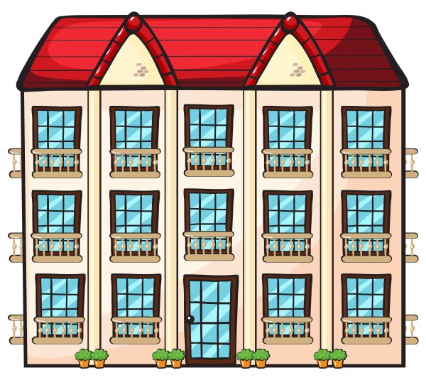 Многоэтажные домики на окна