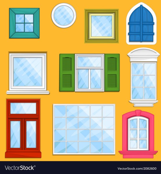 Домик с окном мультяшный