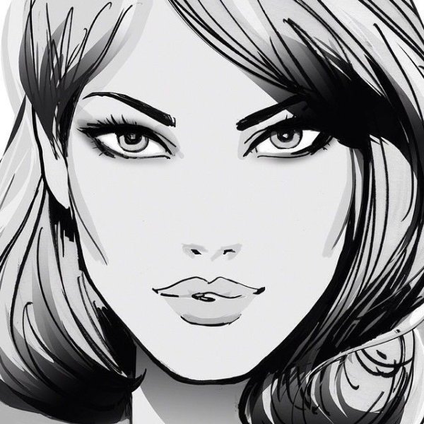 Фэшн скетч лицо