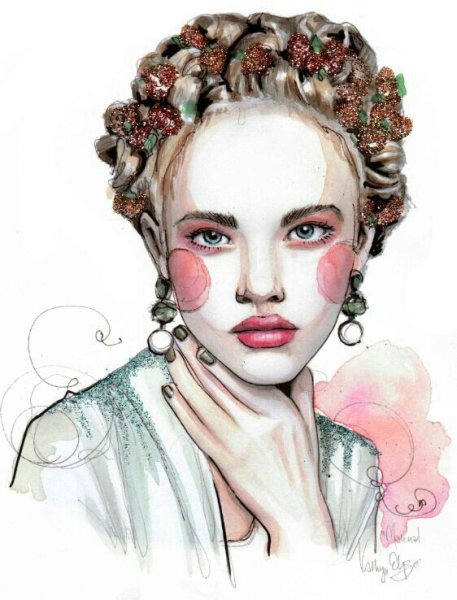 Фэшн иллюстрация лицо