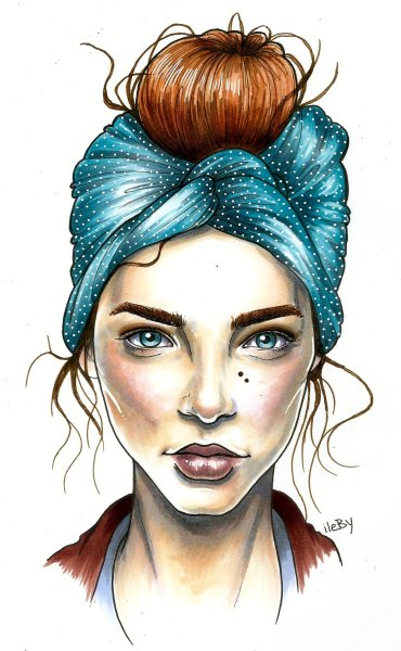 Лицо девушки рисунок