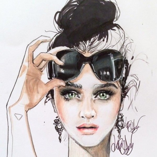 Фэшн иллюстрация портрет