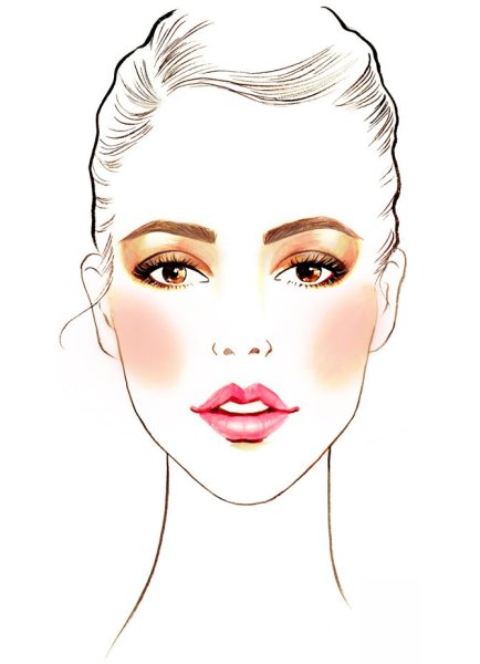 Эскиз прически и макияжа