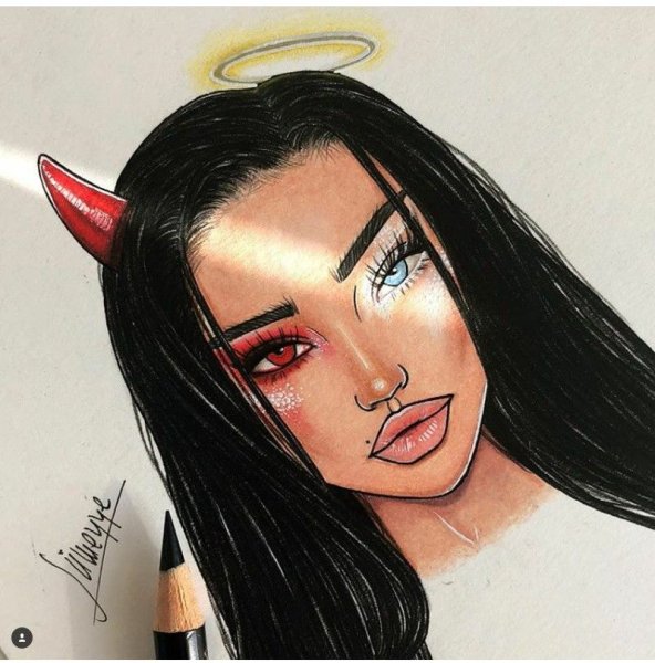 Раскраска девушка с пирсингом