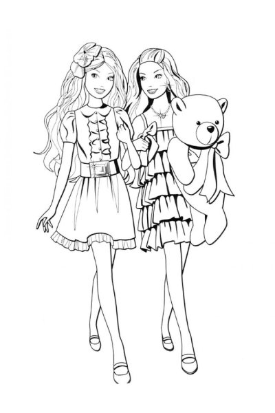 Раскраски для девочек Барби