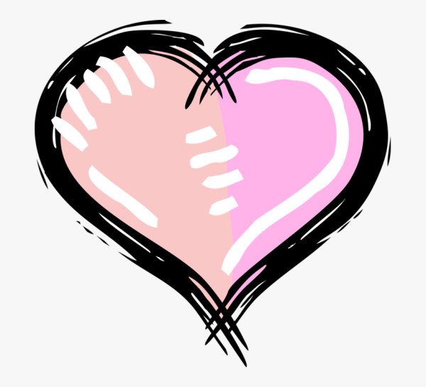 Сердце нарисованное яркое