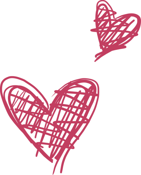 Нарисованное сердечко на прозрачном фоне