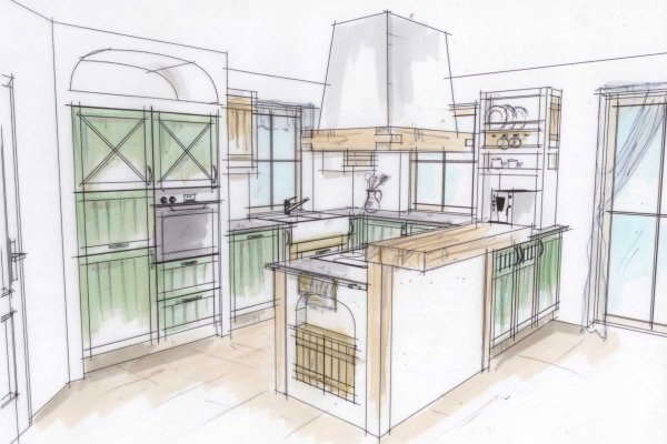 Кухня в перспективе