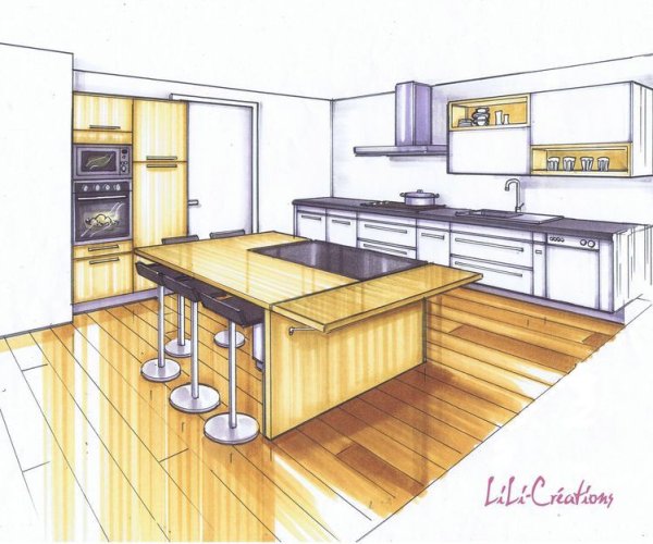 Кухня в перспективе