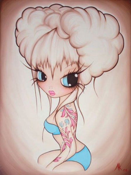 Мультяшная девушка с большой головой