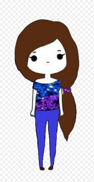 Девочка с длинными волосами для срисовки