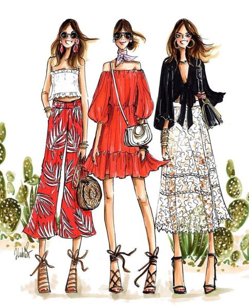 Модная иллюстрация стили